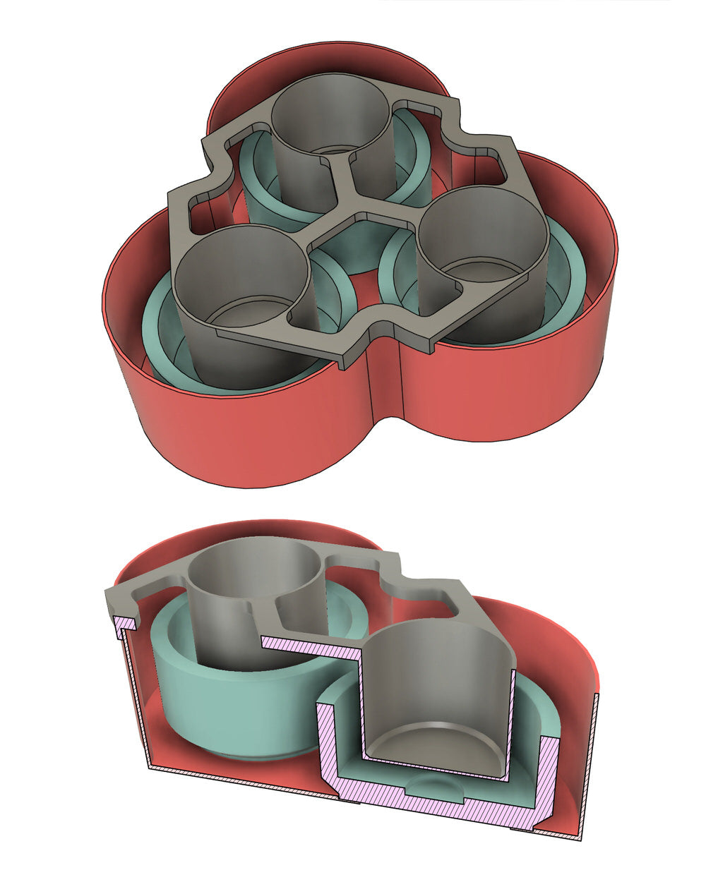 3D-printing STL files to create your own silicone mold for x3 Tealight candles. One mold for 3 Сandles