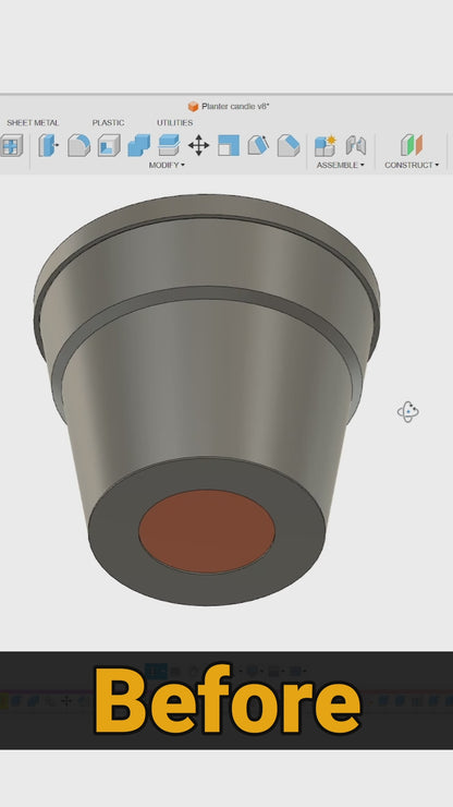 STL Planter mold DIY — Classic Planter — x3 Sizes (50/100/150 ml) — 3D-printed Housing Frame for silicone mold making. Concrete succulent Planter